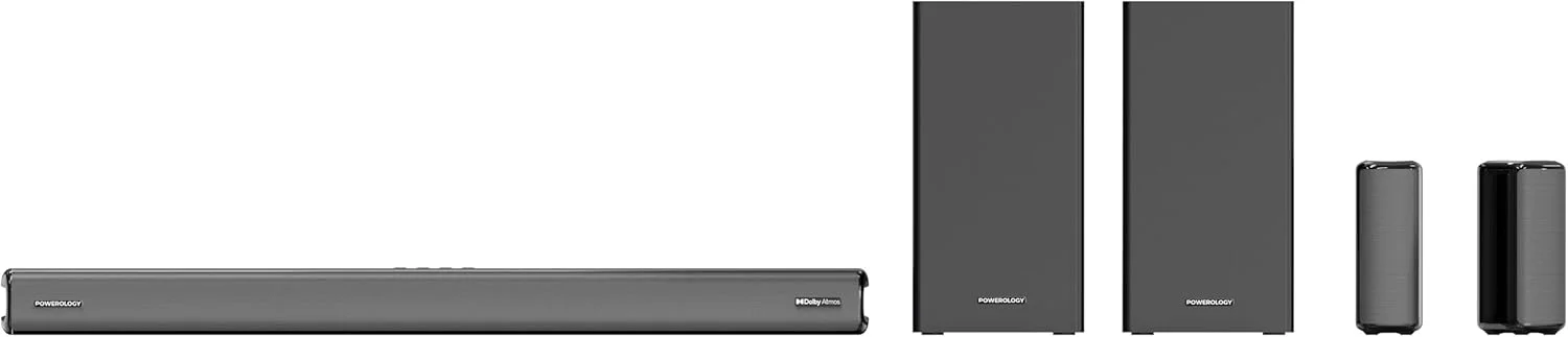 ساندبار سینمای خانگی 5.2.4 کاناله پاورولوژی با Dolby Atmos، ساب ووفر بی سیم و اتصال بی سیم