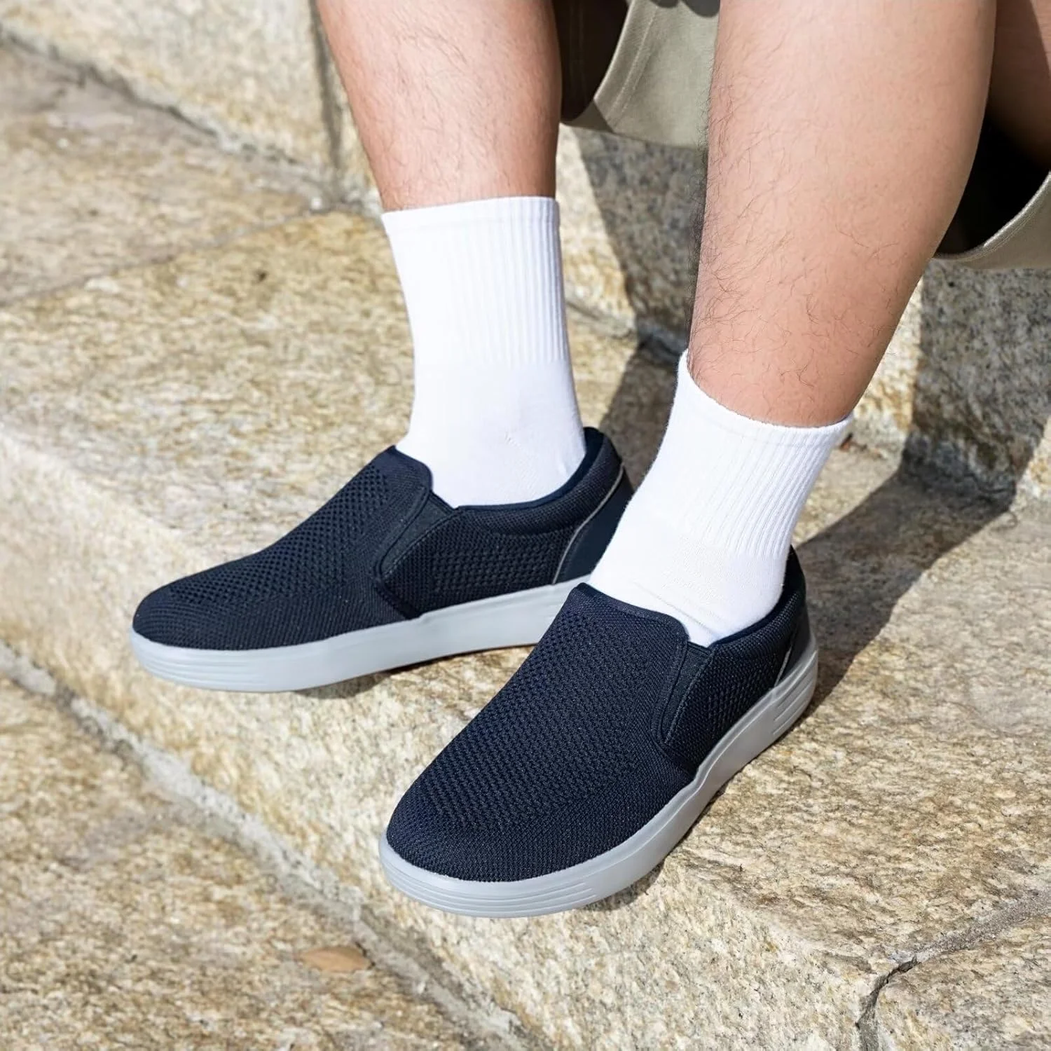 کفش‌های پیاده‌روی و رانندگی مردانه تیوسبون، با طراحی مشبک راحت، تنفس‌پذیر و ضد لغزش، خاکستری/A، سایز 10.5