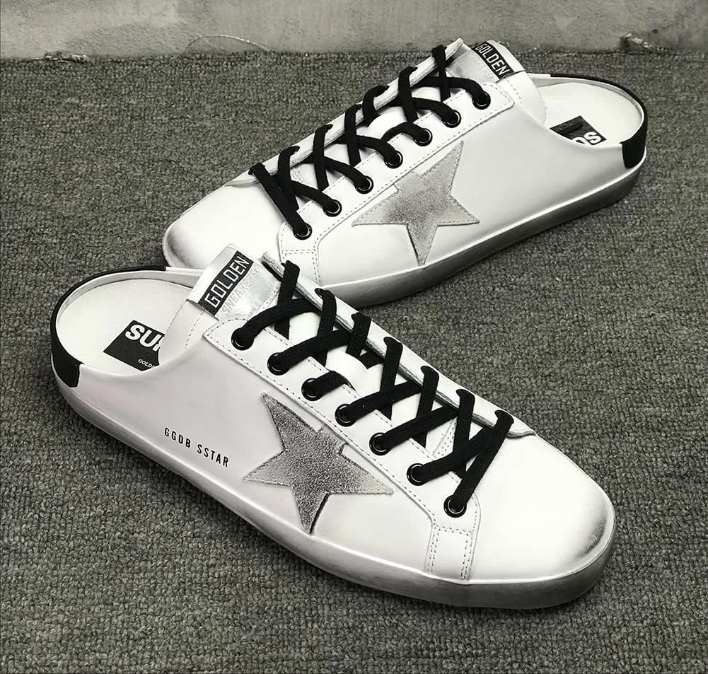 کفش های کتانی مردانه گلدن گوس، شیک، راحت، تنفسی، دمپایی های لاستیکی، کفش های مولر چرمی کلاسیک