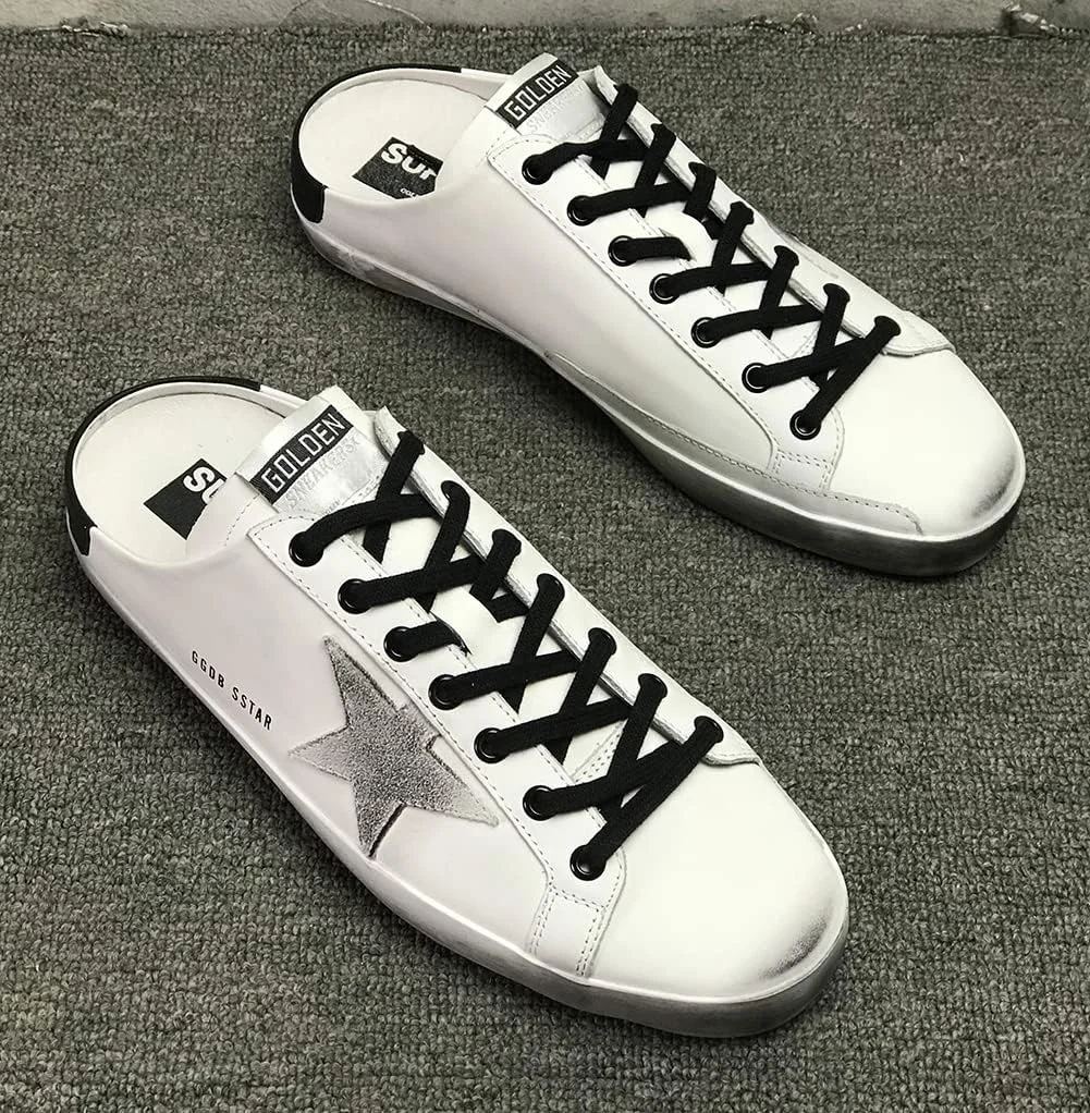 کفش های کتانی مردانه گلدن گوس، شیک، راحت، تنفسی، دمپایی های لاستیکی، کفش های مولر چرمی کلاسیک