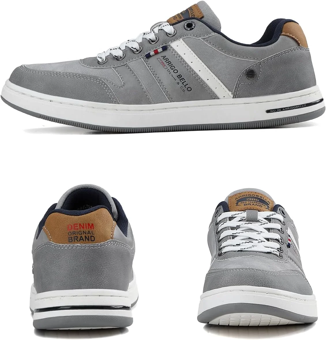 کفش کتانی مردانه آریگو بلو، بند دار، سبک وزن، راحت، چرمی، سایز 41-46