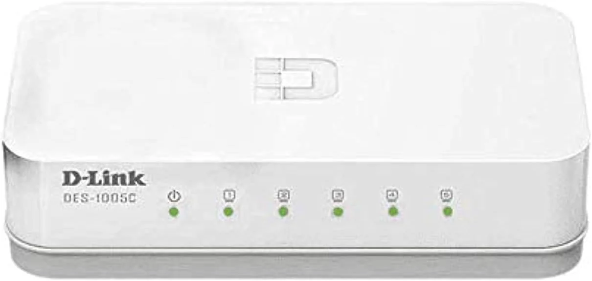 سوییچ غیر مدیریتی 5 پورت 10/100 مگابیت بر ثانیه D-Link DES-1005C، سفید