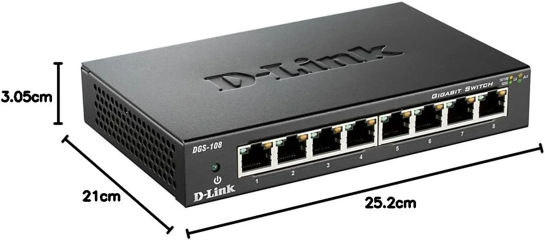 سوئیچ اترنت گیگابیتی 8 پورت D-Link DGS-108 سوئیچ اترنت گیگابیتی 8 پورت D-Link DGS-108