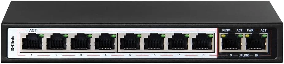 سوییچ غیر مدیریتی PoE دی-لینک 8+2 پورت | DES-F1010P-E سوییچ PoE با 8+2 پورت 100 مگابیت بر ثانیه و برد 250 متر سوییچ غیر مدیریتی PoE دی-لینک 8+2 پورت | DES-F1010P-E سوییچ PoE با 8+2 پورت 100 مگابیت بر ثانیه و برد 250 متر