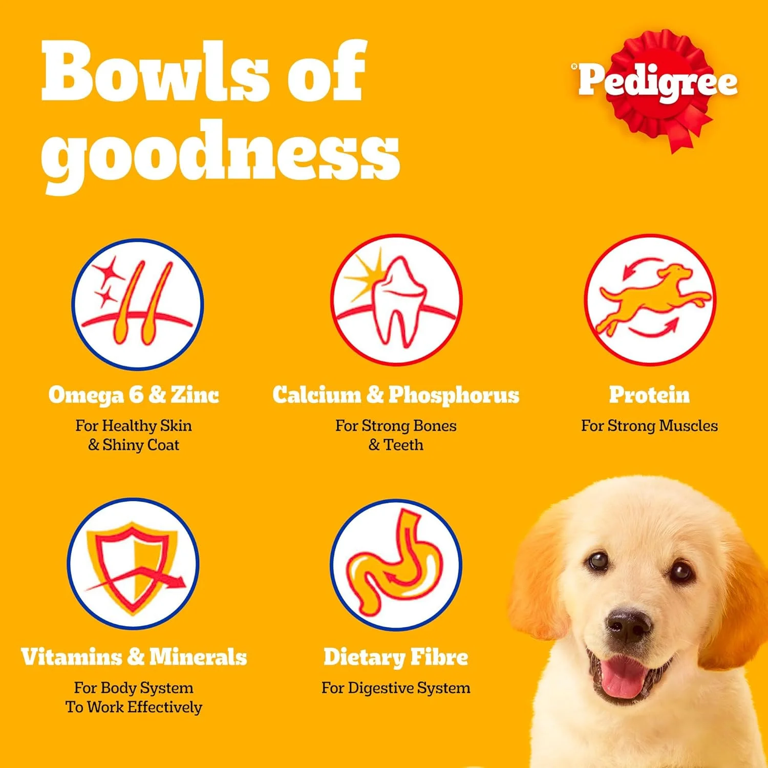 غذای خشک سگ توله سگ پدیگری، جیب های شیری با طعم مرغ، تخم مرغ و شیر، 1.3 کیلوگرم، غذای خشک سگ نوتری دیفنس برای توله سگ ها