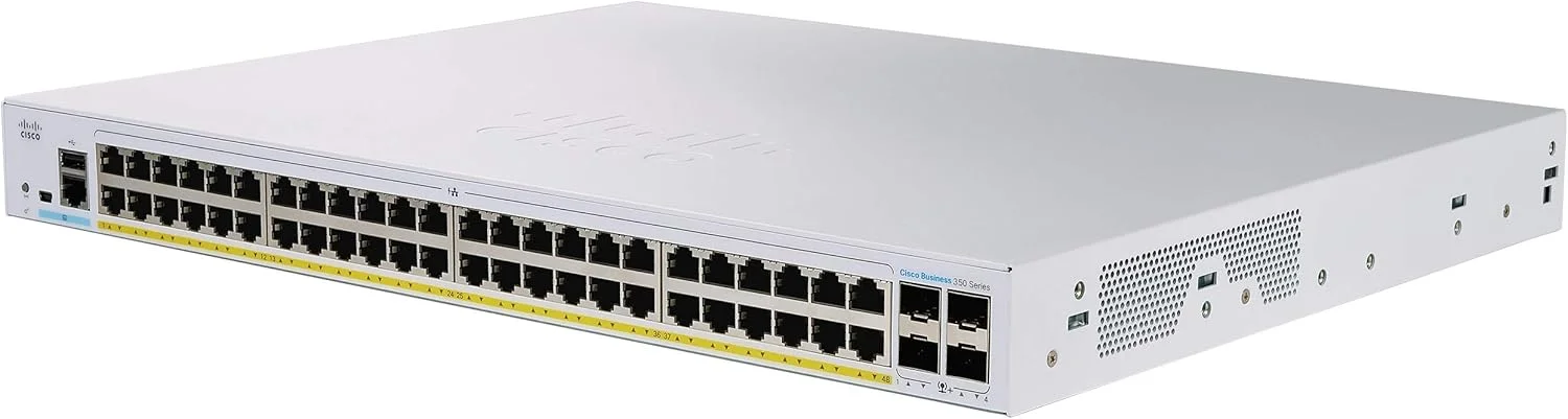 سوییچ مدیریتی سیسکو بیزینس CBS350-48FP-4G | دارای 48 پورت GE | فول PoE | دارای 4 پورت SFP 1G | (CBS350-48FP-4G)