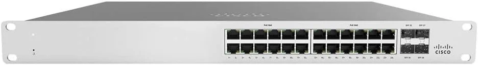 سوئیچ سیسکو Meraki MS120-24P 1G L2 Cld -Mngd با 24 پورت گیگابیتی PoE 370W به همراه MS120-24P Enterprise Security and Support 3 ساله