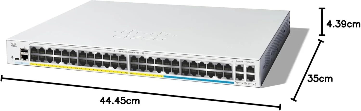 سوییچ مدیریتی سیسکو کاتالیست 1300-48MGP-4X، دارای 32 پورت GE، 16 پورت 2.5GE، PoE و 4 پورت 10GE SFP+ (C1300-48MGP-4X) سوییچ مدیریتی سیسکو کاتالیست 1300-48MGP-4X، دارای 32 پورت GE، 16 پورت 2.5GE، PoE و 4 پورت 10GE SFP+ (C1300-48MGP-4X)