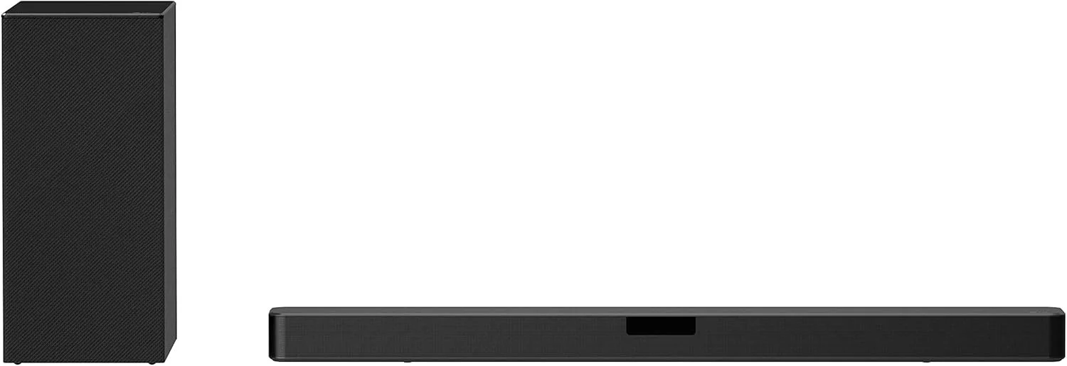 ال جی SN5Y ساندبار با ساب ووفر، 2.1 کانال، قدرت، صدای Hi-Res، DTS Virtual: X، AI Sound Pro، قابلیت صدای فراگیر بی سیم، اتصال بلوتوث - مشکی