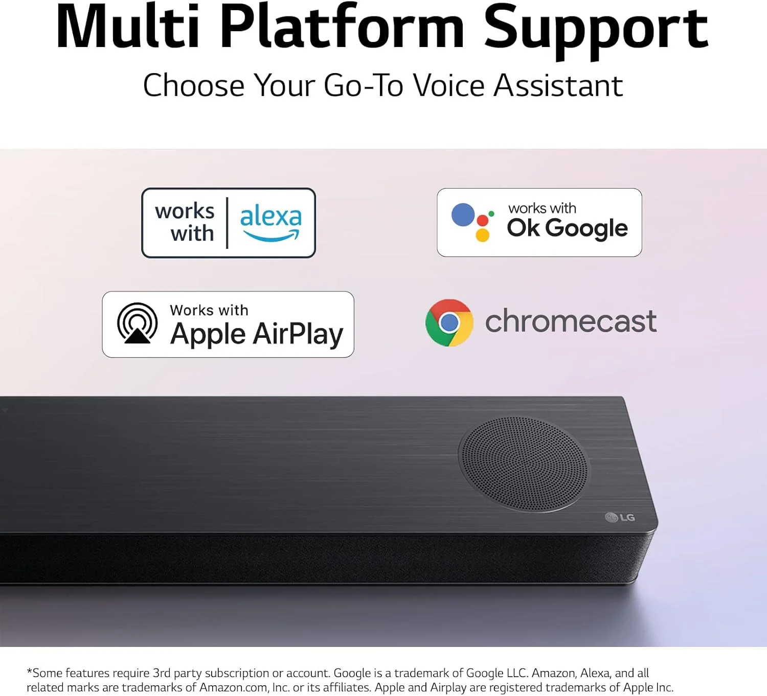 ال جی S80QY سیستم صوتی 1.3 کاناله با وضوح صدای بالا، Dolby Atmos و Apple Airplay 2، صدای سینمایی فراگیر 3.1.3 کاناله ال جی S80QY سیستم صوتی 1.3 کاناله با وضوح صدای بالا، Dolby Atmos و Apple Airplay 2، صدای سینمایی فراگیر 3.1.3 کاناله