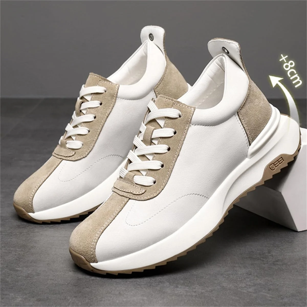 کفش‌های کتانی مردانه TUMAHE، مدل فشن، دارای پلتفرم کلاسیک، مناسب پیاده‌روی، راحت و غیررسمی با افزایش قد پنهان