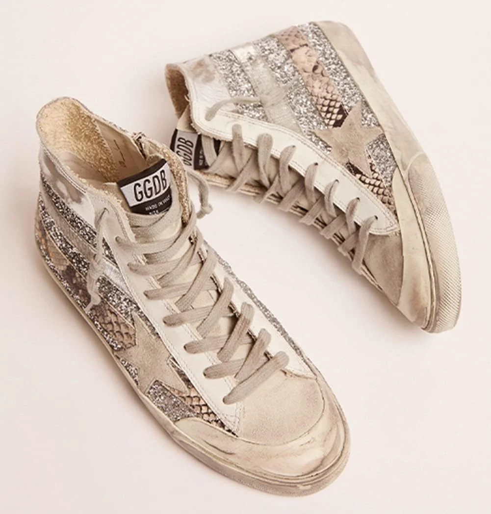 کفش‌های کتانی مردانه گلدن گوس رترو فلت، کفش‌های ورزشی کلاسیک بند دار مناسب فضای باز، مدل جدید