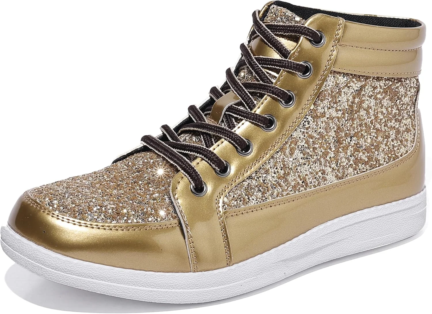 کفش های مردانه Trsorini با پولک های براق، کتانی های فشن و درخشان، ساق بلند و غیر رسمی