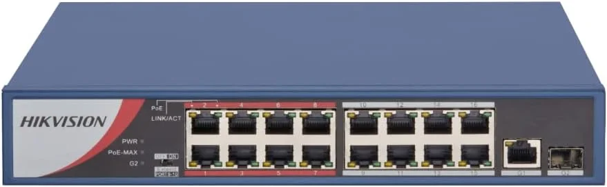 سوئیچ 16 پورت فست اترنت غیر مدیریتی POE هایک ویژن مدل DS-3E0318P-E/M(B) سازگار با JK Vision BNC سوئیچ 16 پورت فست اترنت غیر مدیریتی POE هایک ویژن مدل DS-3E0318P-E/M(B) سازگار با JK Vision BNC
