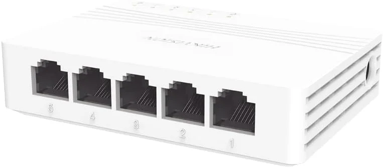 سوئیچ دسکتاپ 5 پورت گیگابیتی اترنت PoE هایک ویژن مدل DS-3E0505D-E مناسب برای دوربین های مداربسته