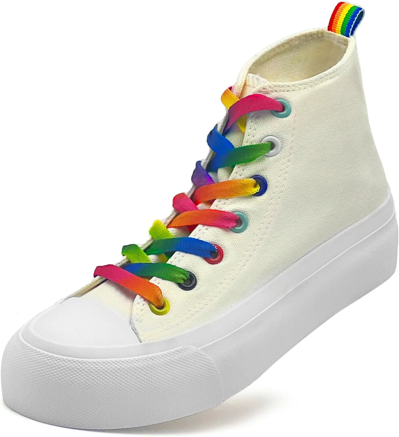 کفش‌های کتانی پلتفرم زنانه، کفش‌های کتانی ساق بلند کلاسیک مردانه، کفش‌های تنیس غیررسمی و راحت یونیسکس با بند