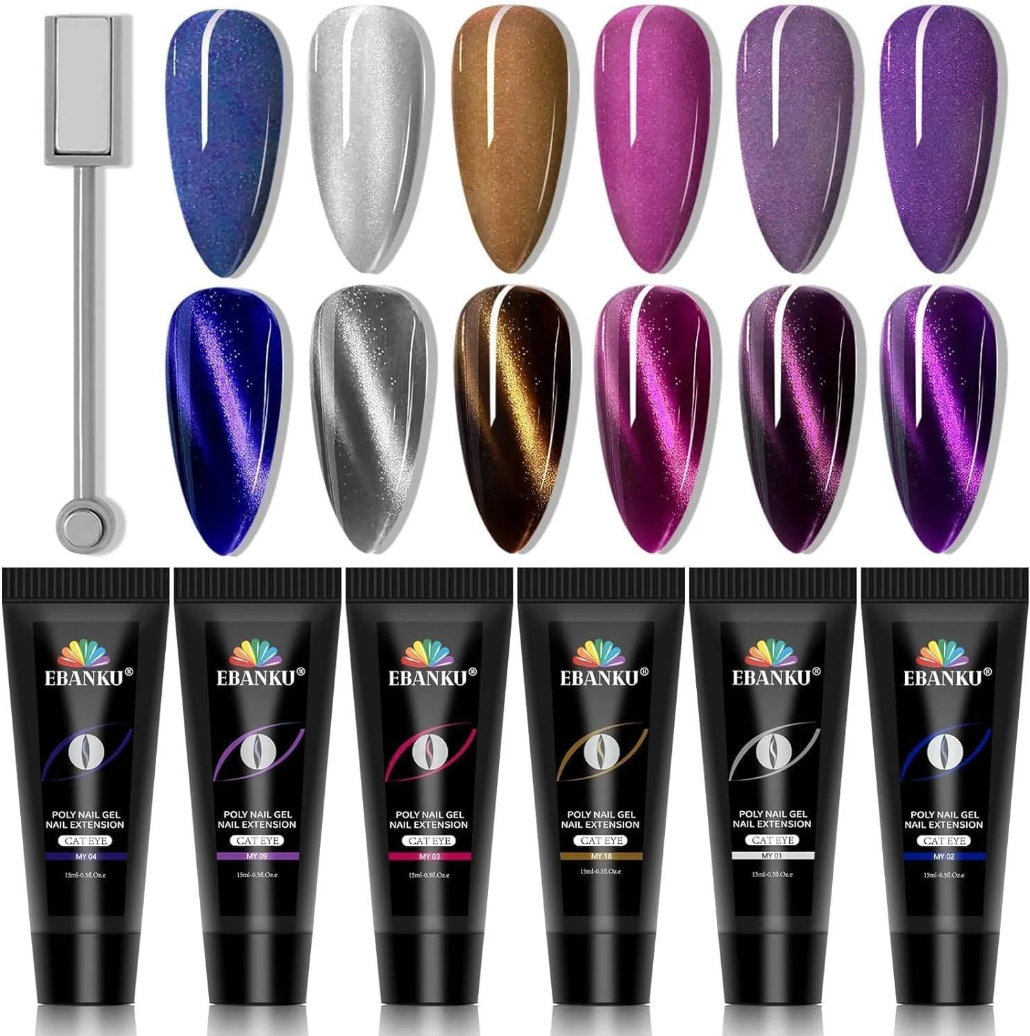 کاشت ناخن با پلی ژل کالولاری، 8 رنگ پلی ژل، ژل سازنده ناخن، پلی ژل حرفه ای برای مانیکور ناخن در خانه