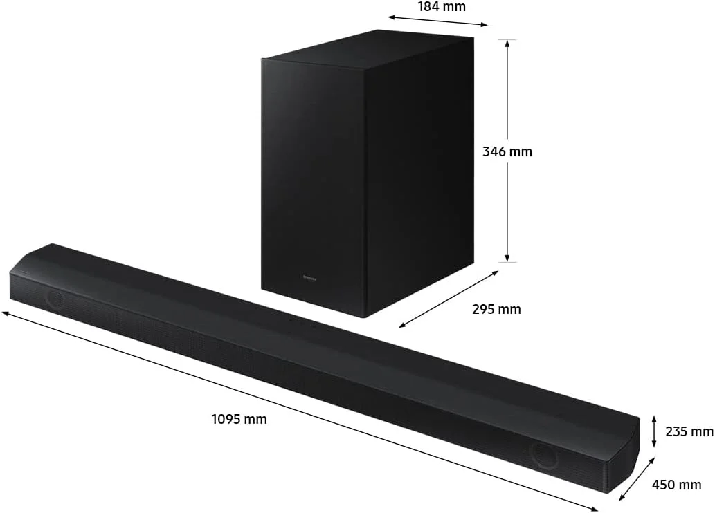 ساندبار بی سیم 3.1 کاناله سامسونگ با Dolby Digital/DTS Virtual:X، ساب ووفر داخلی و اتصال بلوتوث مدل HW-B650/ZN ساندبار بی سیم 3.1 کاناله سامسونگ با Dolby Digital/DTS Virtual:X، ساب ووفر داخلی و اتصال بلوتوث مدل HW-B650/ZN