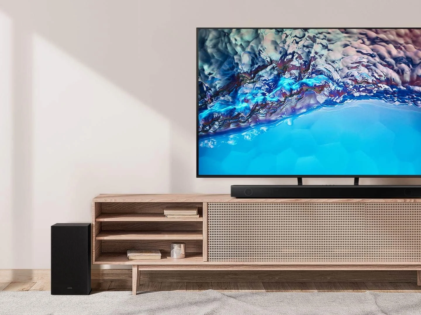 ساندبار بی سیم 3.1 کاناله سامسونگ با Dolby Digital/DTS Virtual:X، ساب ووفر داخلی و اتصال بلوتوث مدل HW-B650/ZN ساندبار بی سیم 3.1 کاناله سامسونگ با Dolby Digital/DTS Virtual:X، ساب ووفر داخلی و اتصال بلوتوث مدل HW-B650/ZN