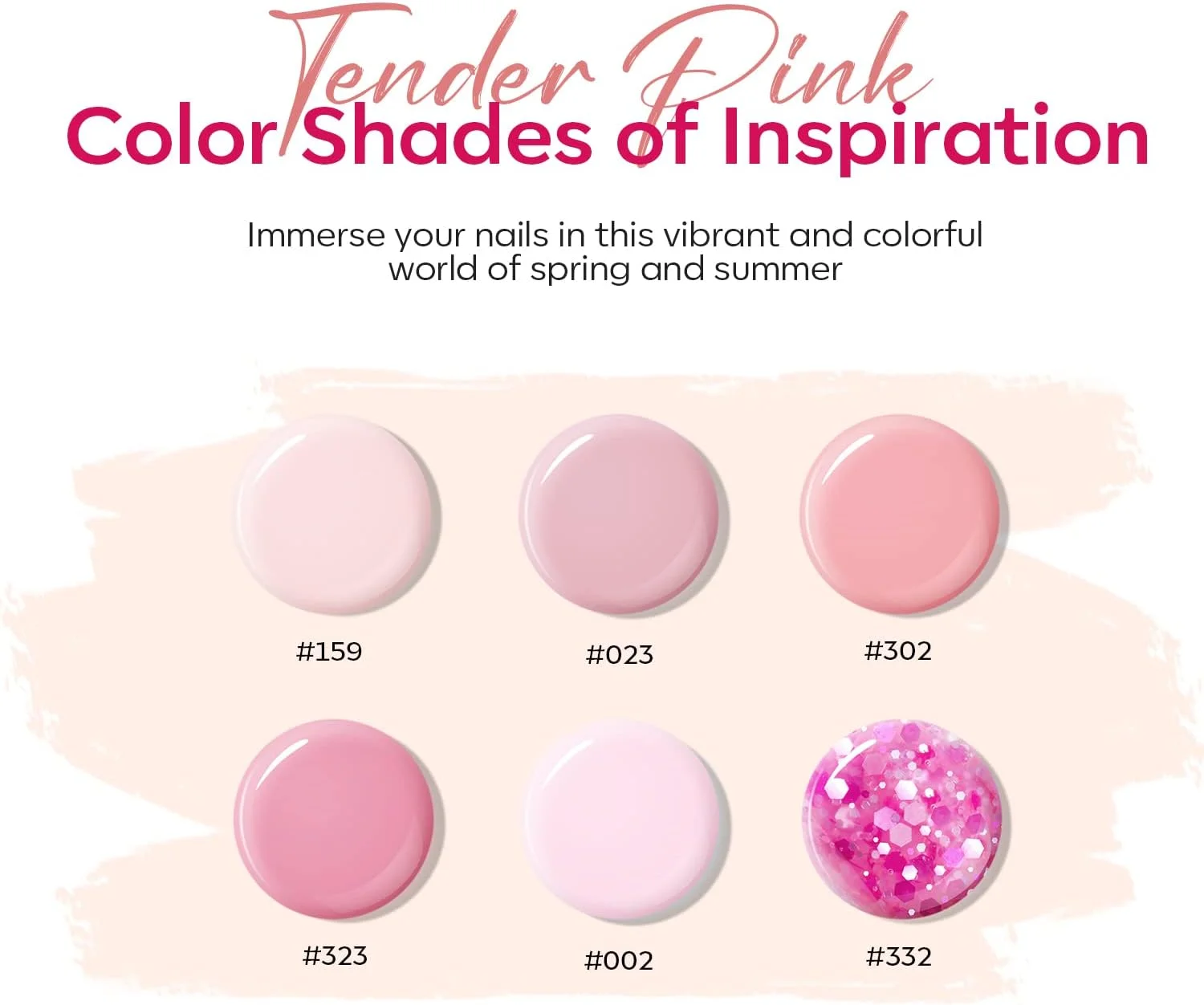 ست ژل پلی ناخن Modelones، مجموعه 6 رنگ صورتی کانفتی، رنگ های اکلیلی صورتی کالباسی، ژل پلی اکستنشن، تقویت کننده، مانیکور پاستلی تابستانی، سالن خانگی DIY