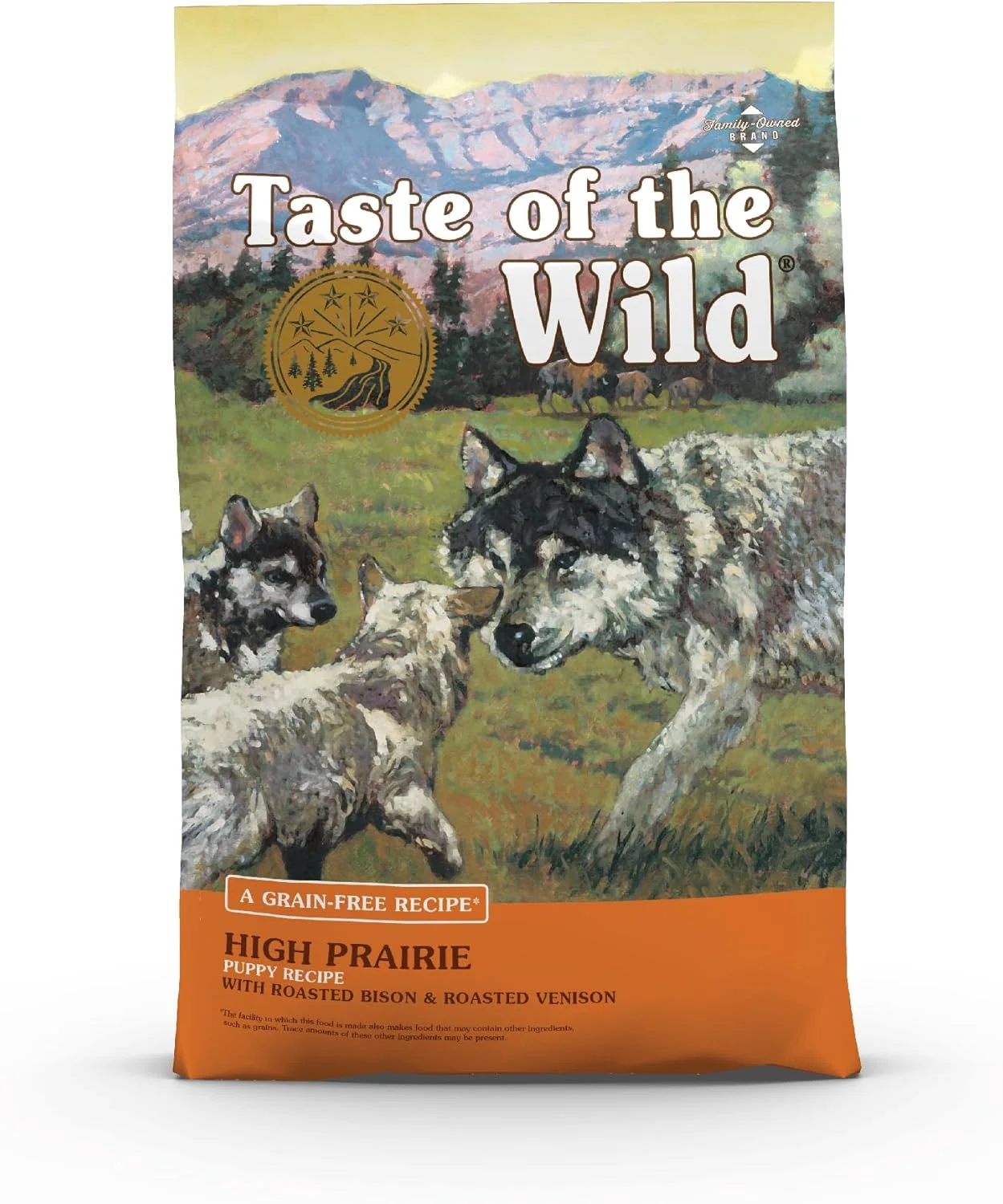 غذای خشک سگ بدون غلات Taste of the Wild، دستور پخت توله سگ دشت با گوشت بوفالو و گوزن کبابی شده، 2.27 کیلوگرم