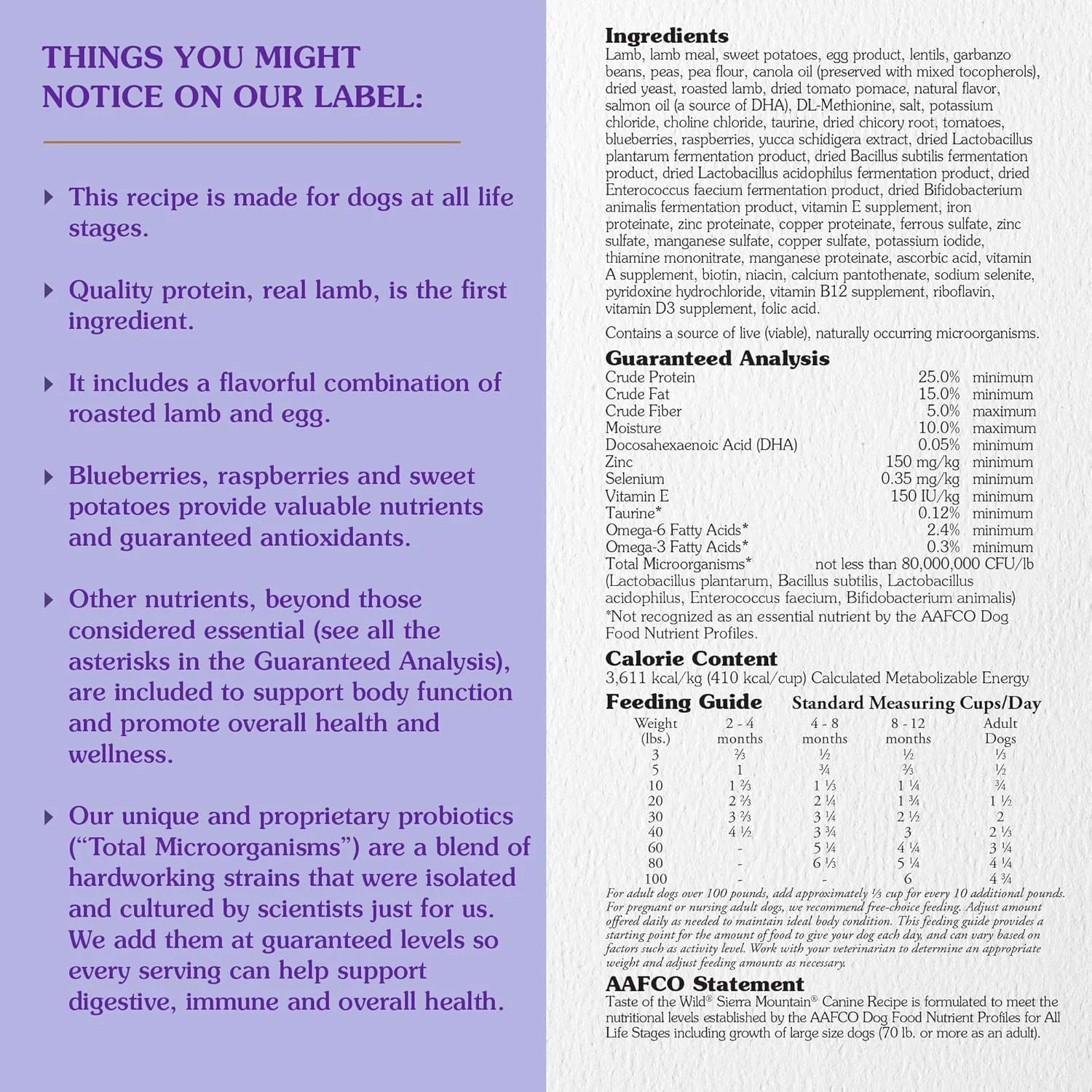 غذای خشک سگ بدون غلات Taste Of The Wild Sierra Mountain با طعم بره کبابی 2.27 کیلوگرم