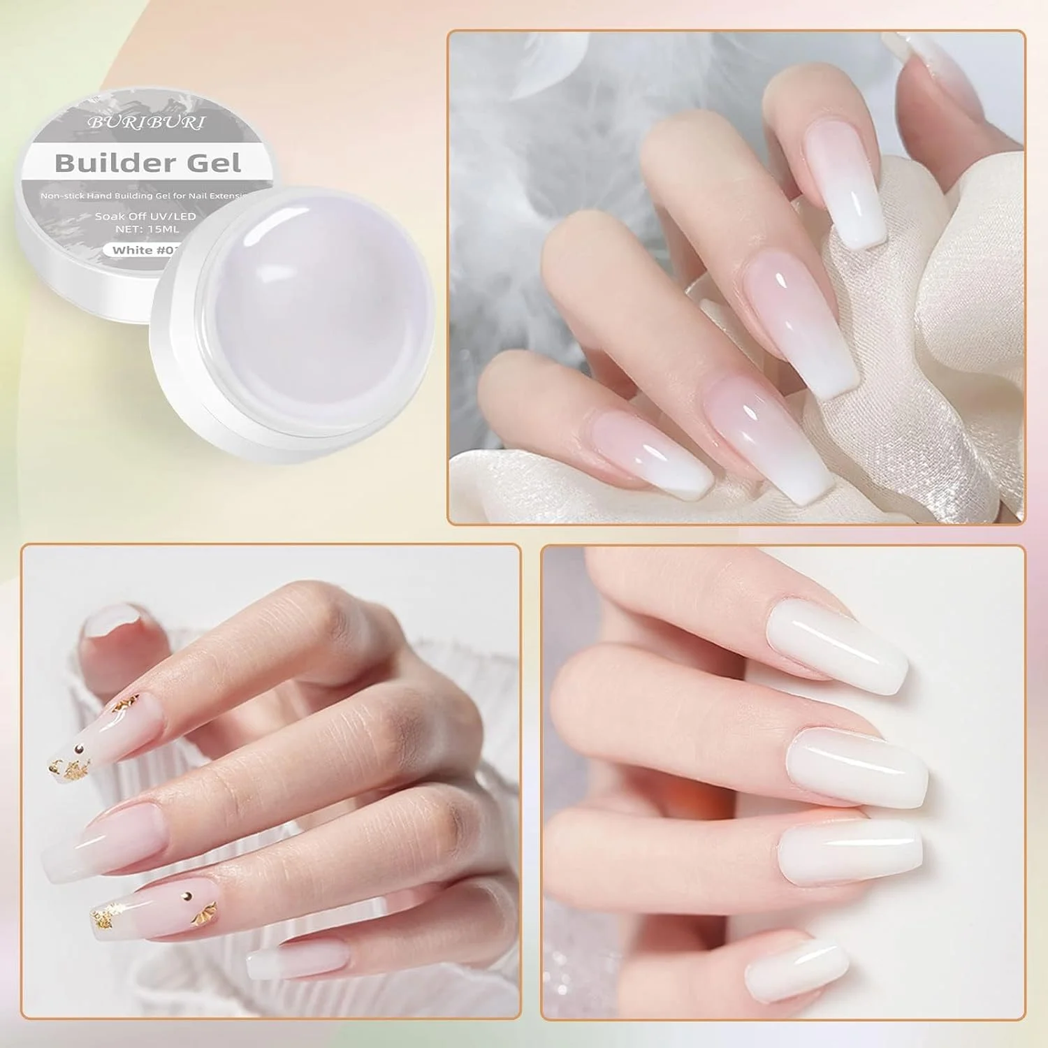 ژل بیلدر جامد برای ناخن، غیر چسبنده، سخت، مناسب اکستنشن ناخن، ژل طراحی سه بعدی ناخن، مناسب استفاده در سالن، رنگ سفید ژل بیلدر جامد برای ناخن، غیر چسبنده، سخت، مناسب اکستنشن ناخن، ژل طراحی سه بعدی ناخن، مناسب استفاده در سالن، رنگ سفید