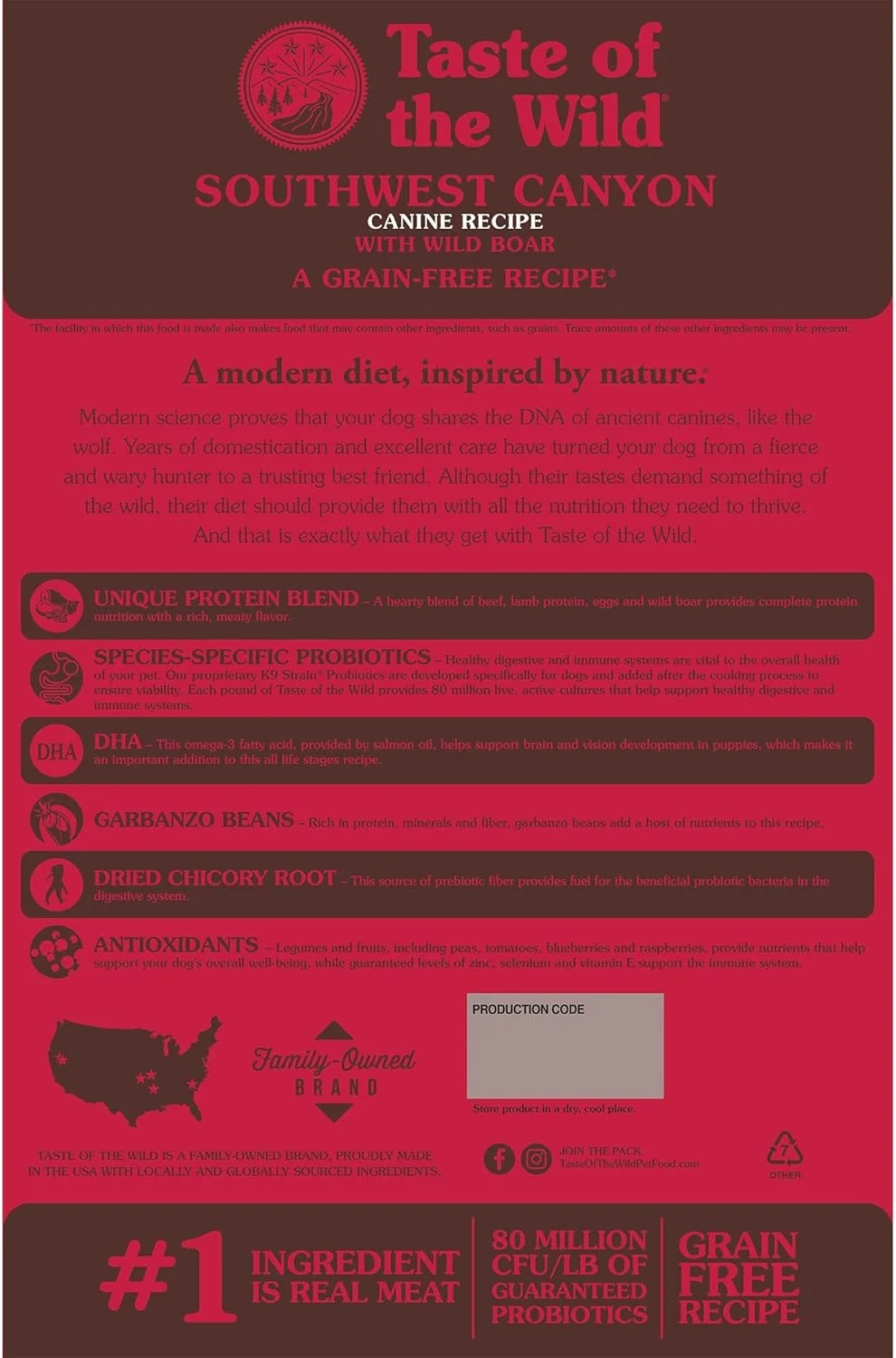غذای خشک سگ طعم طبیعت، بدون غلات، با پروتئین بالا، دستور پخت گوشت واقعی Southwest Canyon، ممتاز، 2.27 کیلوگرم