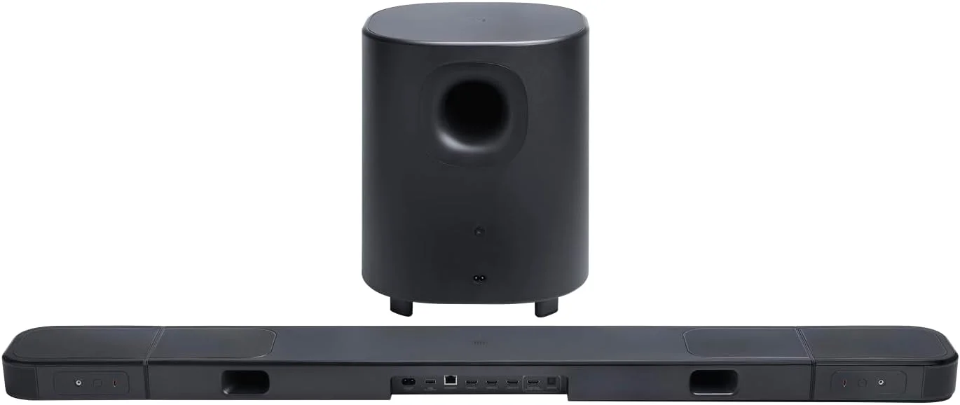 ساندبار 7.1.4 کاناله JBL BAR 1000MK2 با Dolby Atmos، DTS:X، بلندگوهای فراگیر بیسیم جداشدنی، توان خروجی 960 وات، ساب ووفر 10 اینچی، HDMI eARC و Wi-Fi ساندبار 7.1.4 کاناله JBL BAR 1000MK2 با Dolby Atmos، DTS:X، بلندگوهای فراگیر بیسیم جداشدنی، توان خروجی 960 وات، ساب ووفر 10 اینچی، HDMI eARC و Wi-Fi
