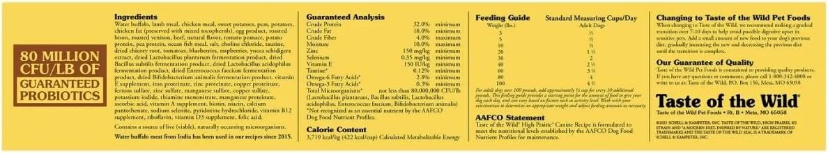 غذای خشک سگ بالغ بدون غلات Taste of the Wild، پروتئین بالا، طعم بایسون کبابی و گوشت گوزن کبابی - 2 کیلوگرم