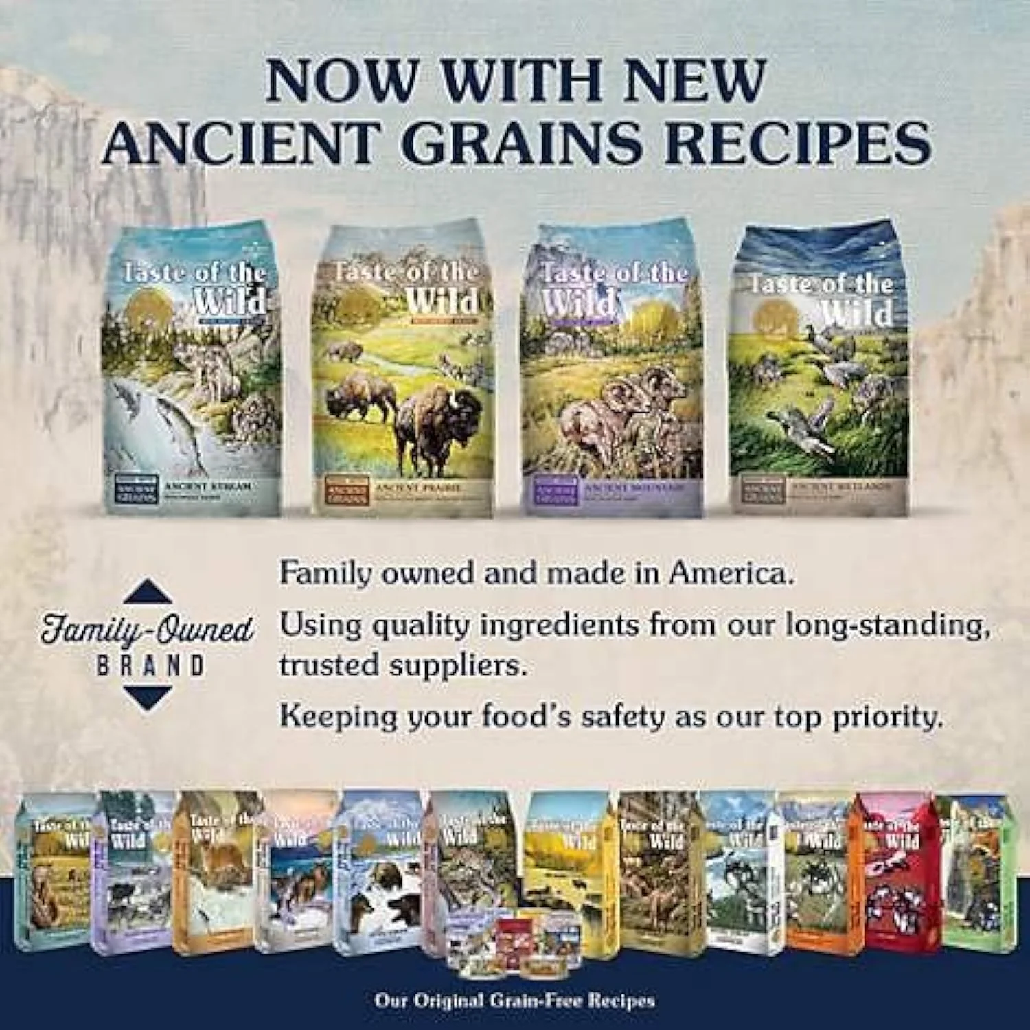 غذای خشک سگ Taste of The Wild، دستور پخت کوهستانی باستانی، طعم بره، 2.27 کیلوگرم