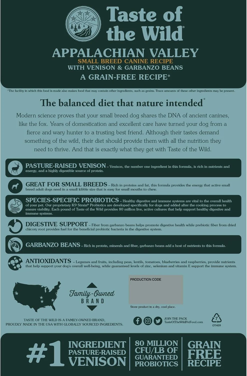 غذای خشک سگ با طعم دره آپالاچی Taste of the Wild - وزن ۲ کیلوگرم