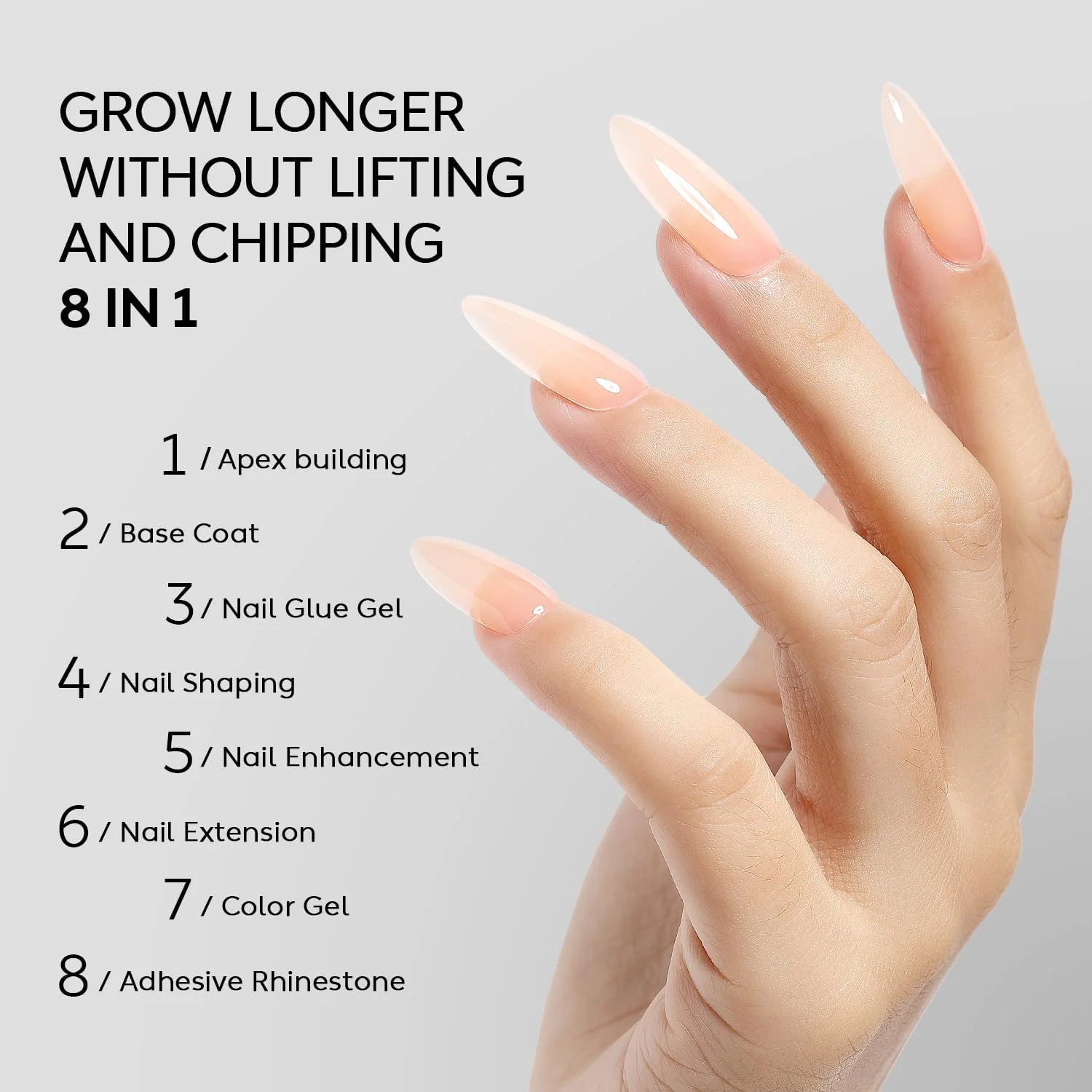 ژل لاک ناخن Nicedeco 8 در 1، ژل بیلدر 15 میلی لیتری صورتی شفاف، ژل پایه بیلدر UV LED بدون تست حیوانی، وگان، ژل بیلدر سریع برای اکستنشن ناخن - 05 ژل لاک ناخن Nicedeco 8 در 1، ژل بیلدر 15 میلی لیتری صورتی شفاف، ژل پایه بیلدر UV LED بدون تست حیوانی، وگان، ژل بیلدر سریع برای اکستنشن ناخن - 05