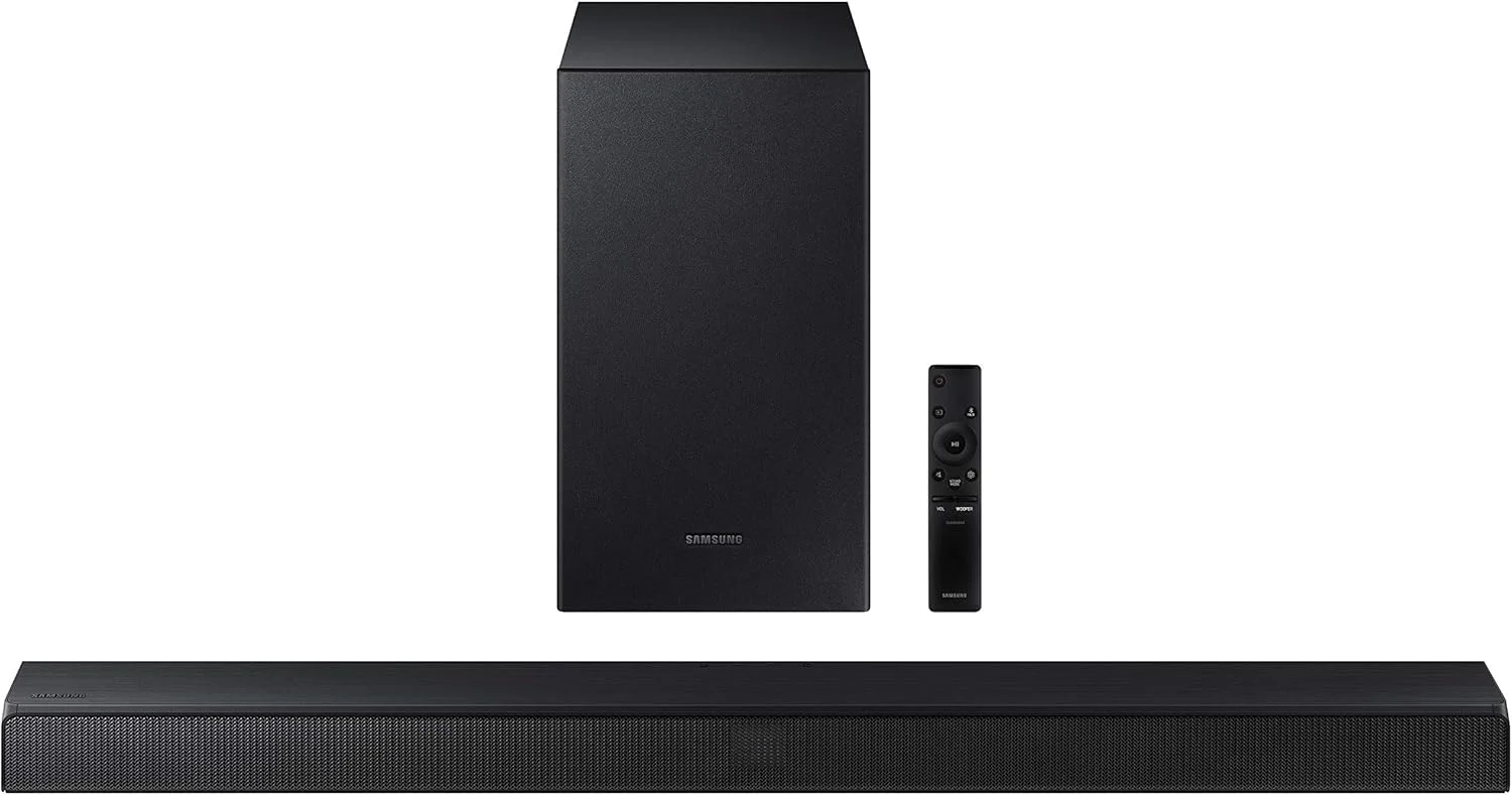 اسپیکر 2.1 کاناله سامسونگ مدل T550/Xl به همراه ساب ووفر بی سیم (320 وات، 5 اسپیکر، Dolby Digital، مشکی) اسپیکر 2.1 کاناله سامسونگ مدل T550/Xl به همراه ساب ووفر بی سیم (320 وات، 5 اسپیکر، Dolby Digital، مشکی)