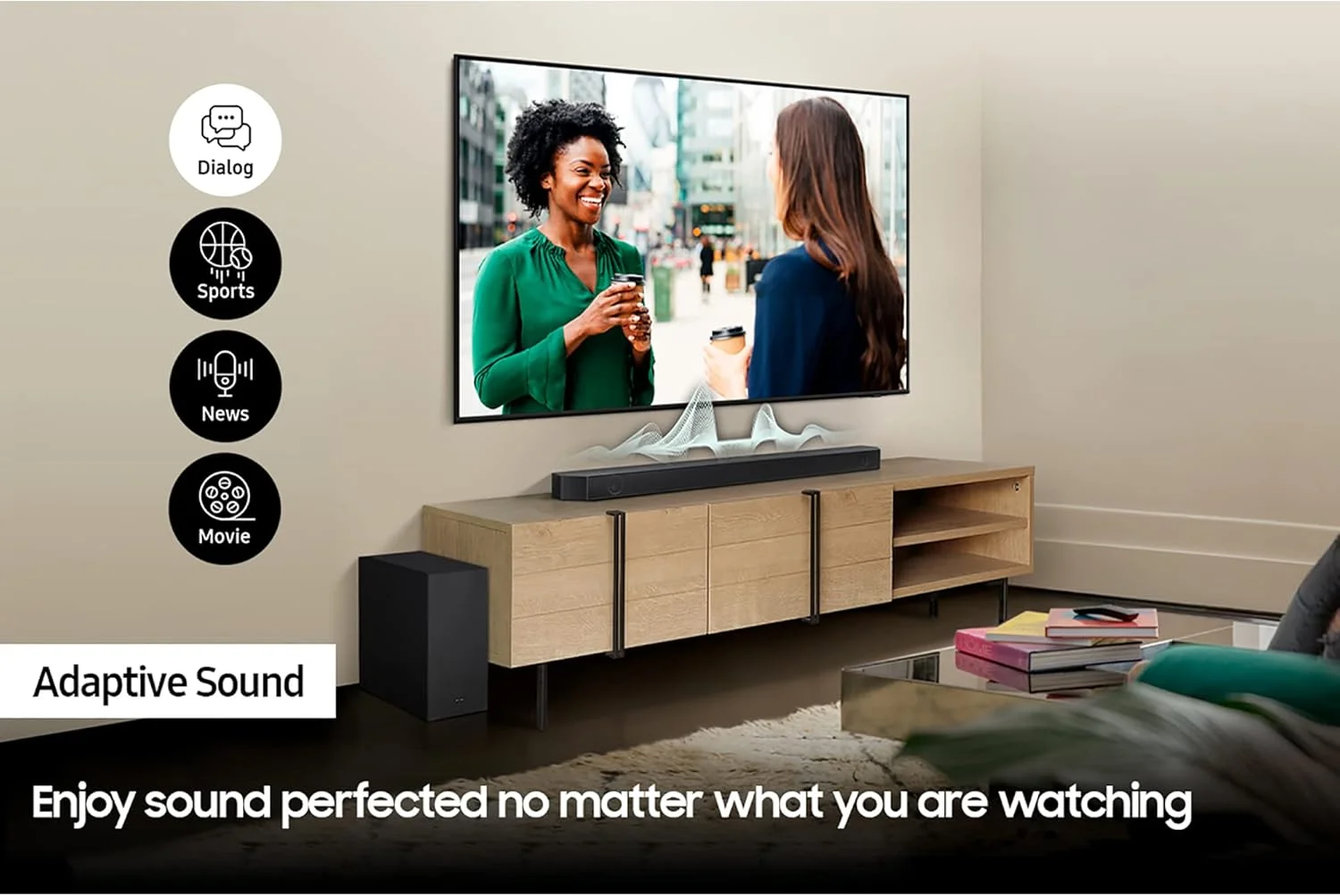 اسپیکر ساندبار سامسونگ 2022 - 3.1.2 کاناله Dolby Atmos DTS:X با ساب ووفر بی سیم و بلندگوی مرکزی داخلی به همراه کیت نصب دیواری - مدل HW-Q600B - نسخه بین المللی اسپیکر ساندبار سامسونگ 2022 - 3.1.2 کاناله Dolby Atmos DTS:X با ساب ووفر بی سیم و بلندگوی مرکزی داخلی به همراه کیت نصب دیواری - مدل HW-Q600B - نسخه بین المللی