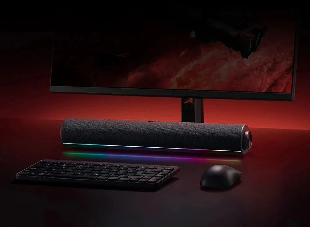 اسپیکر کامپیوتر شیائومی ردمی ساندبار بلوتوثی سیمی با 4 درایور، 5 حالت صوتی، استریو دو کاناله، تراشه DSP، نور RGB و ساندبار رومیزی دکمهای اسپیکر کامپیوتر شیائومی ردمی ساندبار بلوتوثی سیمی با 4 درایور، 5 حالت صوتی، استریو دو کاناله، تراشه DSP، نور RGB و ساندبار رومیزی دکمهای