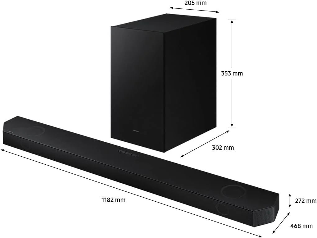 ساندبار بی سیم 3.1.2 کاناله سامسونگ با Dolby Atmos/Dts:X، دارای 2 بلندگوی رو به بالا و ساب ووفر داخلی، اتصال بلوتوث - HW-Q700B