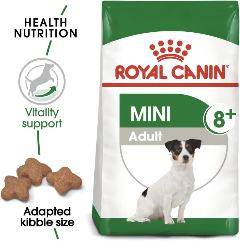 غذای خشک سگ بالغ نژاد کوچک بالای 8 سال رویال کنین مدل مینی ادالت 8+ وزن 2 کیلوگرم