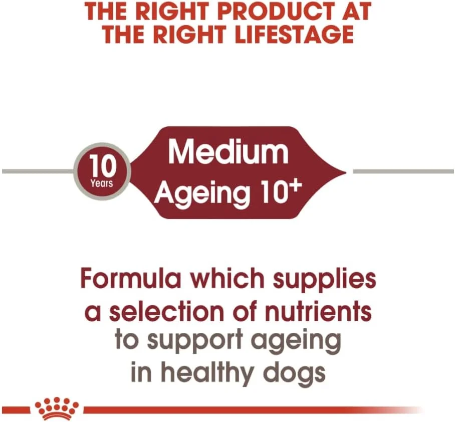 غذای خشک سگ رویال کنین سایز مدیوم ایجینگ 10+، وزن 3 کیلوگرم