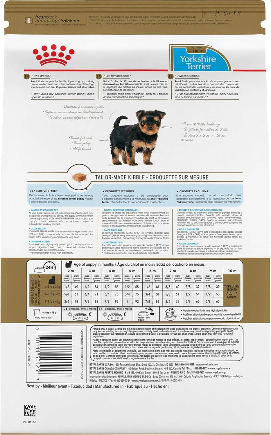 غذای خشک سگ نژاد یورکشایر تریر توله سگ رویال کنین، کیسه 2.5 پوندی