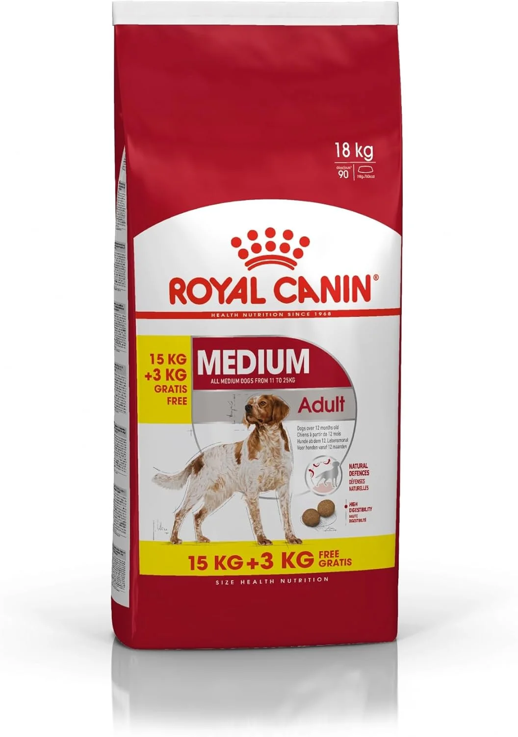 غذای خشک سگ بالغ نژاد متوسط رویال کنین سایز هلث نوتریشن 15 کیلوگرم + 3 کیلوگرم رایگان (RCMA02)