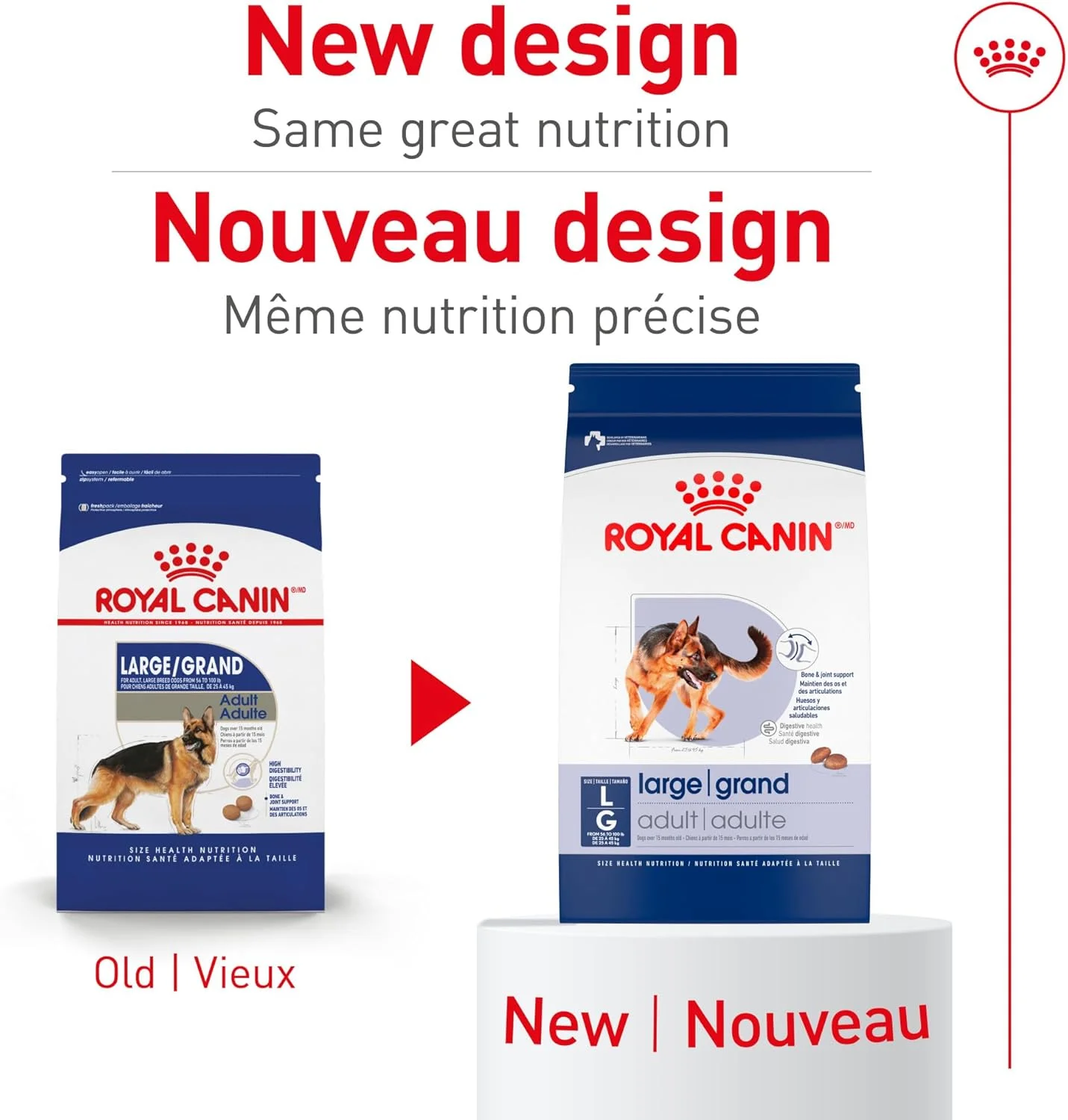 غذای خشک سگ بالغ نژاد بزرگ رویال کنین، 17 پوند