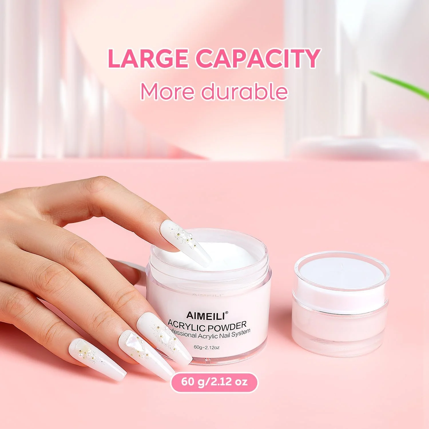 پودر اکریلیک آیمیلی 6۰ گرمی، پودر اکریلیک سفید، بدون نیاز به لامپ UV، پودر اکریلیک ناخن شفاف پودر اکریلیک آیمیلی 6۰ گرمی، پودر اکریلیک سفید، بدون نیاز به لامپ UV، پودر اکریلیک ناخن شفاف