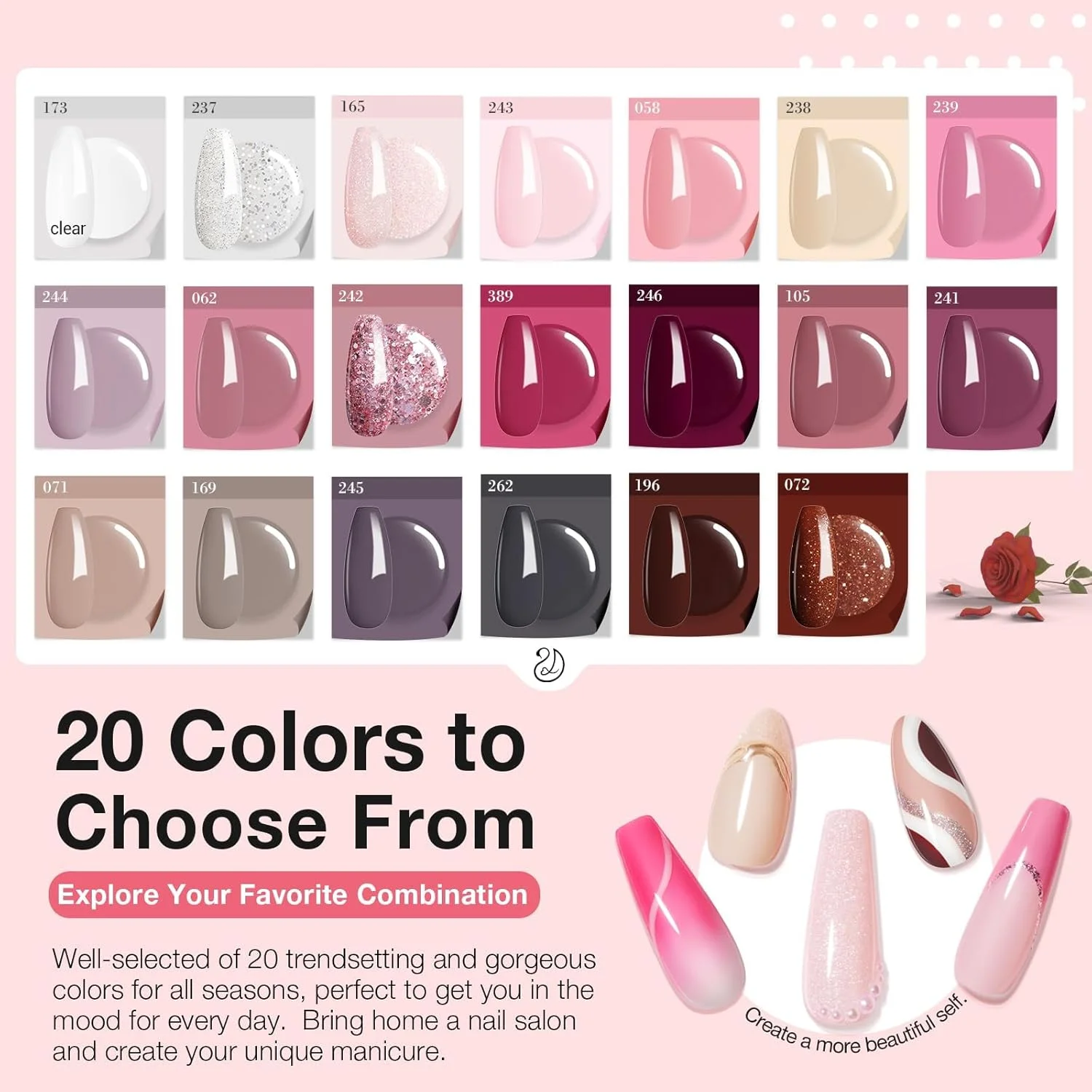ست لاک پودری ناخن 31 تکه AZUREBEAUTY، شامل 20 رنگ پودر دیپ، رنگ های روشن، صورتی کالباسی، قهوه ای، اکلیلی مناسب تمام فصول، ست مایع پودر آغشته کننده اکریلیک به همراه تاپ کت/بیس کت و فعال کننده برای طراحی ناخن فرانسوی، مناسب هدیه و استفاده در سالن های آرایشی ست لاک پودری ناخن 31 تکه AZUREBEAUTY، شامل 20 رنگ پودر دیپ، رنگ های روشن، صورتی کالباسی، قهوه ای، اکلیلی مناسب تمام فصول، ست مایع پودر آغشته کننده اکریلیک به همراه تاپ کت/بیس کت و فعال کننده برای طراحی ناخن فرانسوی، مناسب هدیه و استفاده در سالن های آرایشی