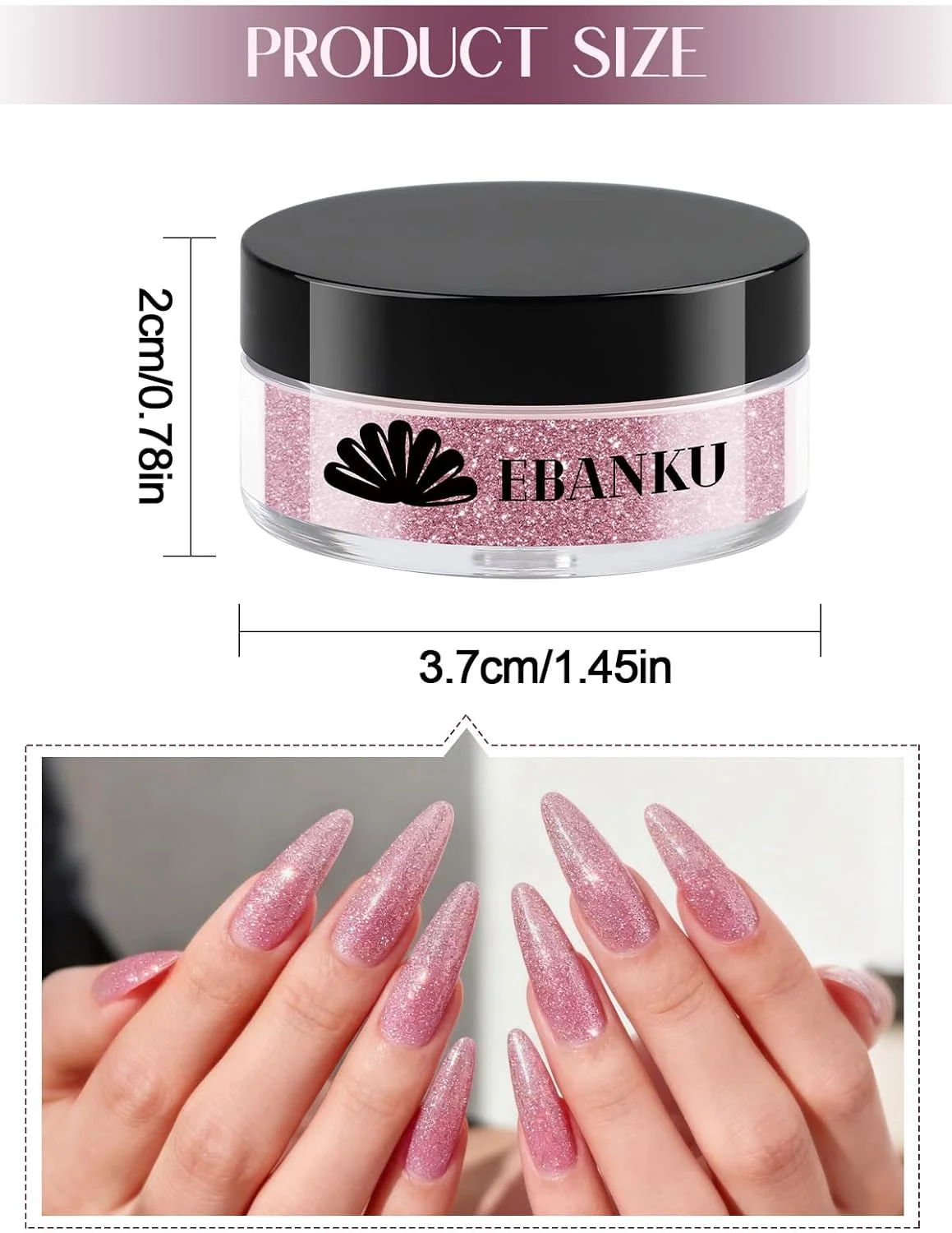 ست پودر اکریلیک صورتی EBANKU، 6 رنگ ژله ای نود، سفید اکلیلی، پودر اکریلیک برای کاشت ناخن فرانسوی، 6 * 10 گرم