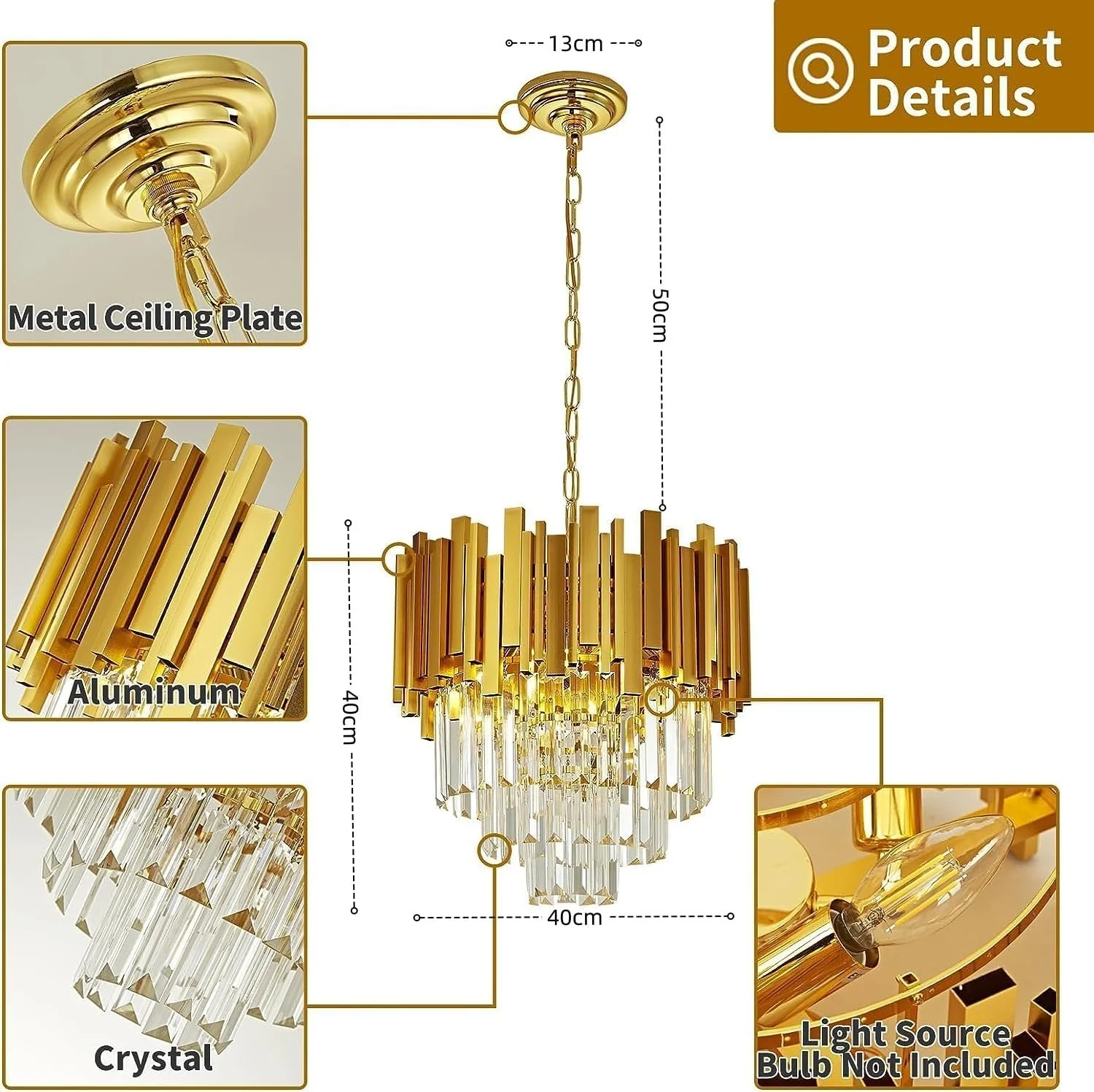 لوستر کریستالی HUA QIANG WANG مدرن 3 طبقه، چراغ سقفی روکار طرح قطره باران 15.7 اینچ، لوستر کریستالی طلایی آویز مناسب اتاق ناهارخوری، اتاق نشیمن، اتاق خواب (لامپ شامل نمی شود) لوستر کریستالی HUA QIANG WANG مدرن 3 طبقه، چراغ سقفی روکار طرح قطره باران 15.7 اینچ، لوستر کریستالی طلایی آویز مناسب اتاق ناهارخوری، اتاق نشیمن، اتاق خواب (لامپ شامل نمی شود)