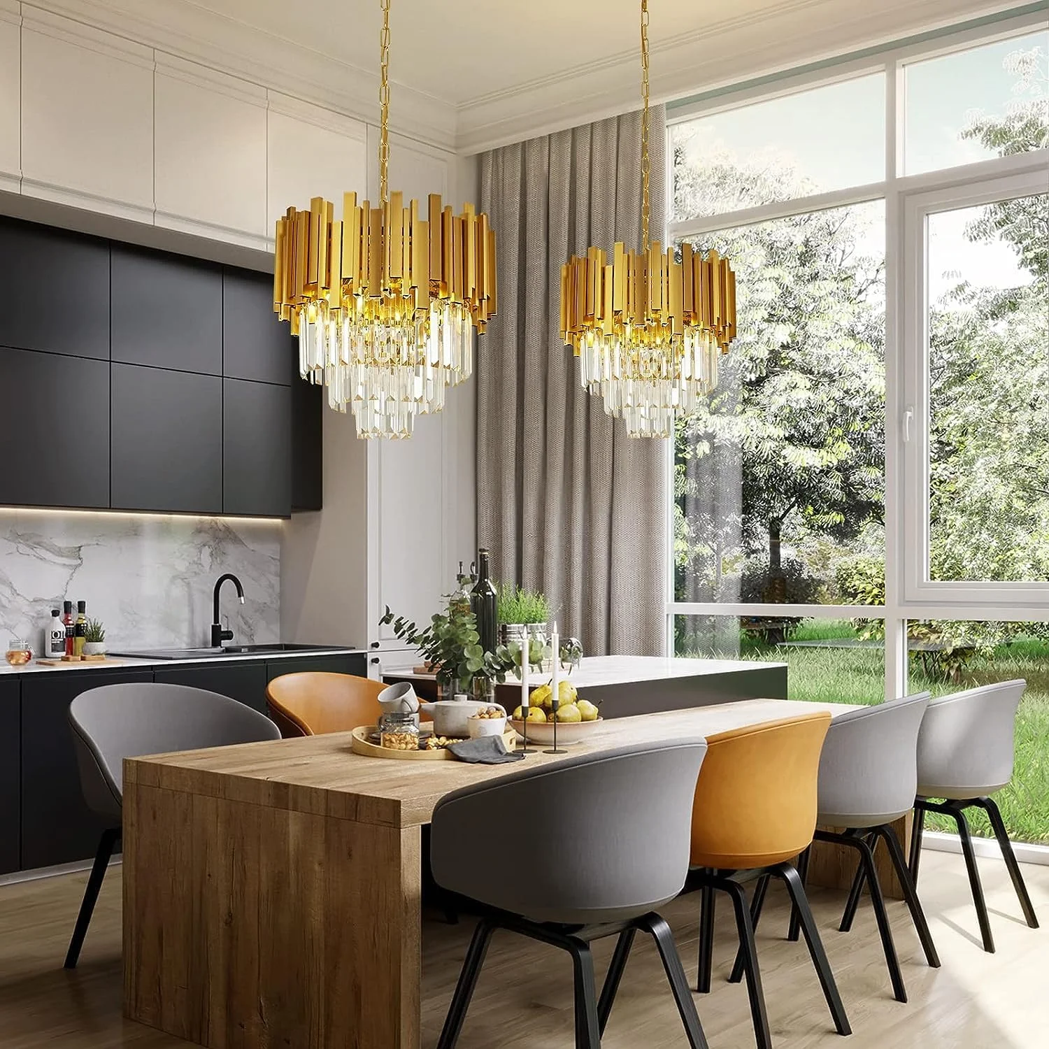 لوستر کریستالی HUA QIANG WANG مدرن 3 طبقه، چراغ سقفی روکار طرح قطره باران 15.7 اینچ، لوستر کریستالی طلایی آویز مناسب اتاق ناهارخوری، اتاق نشیمن، اتاق خواب (لامپ شامل نمی شود) لوستر کریستالی HUA QIANG WANG مدرن 3 طبقه، چراغ سقفی روکار طرح قطره باران 15.7 اینچ، لوستر کریستالی طلایی آویز مناسب اتاق ناهارخوری، اتاق نشیمن، اتاق خواب (لامپ شامل نمی شود)