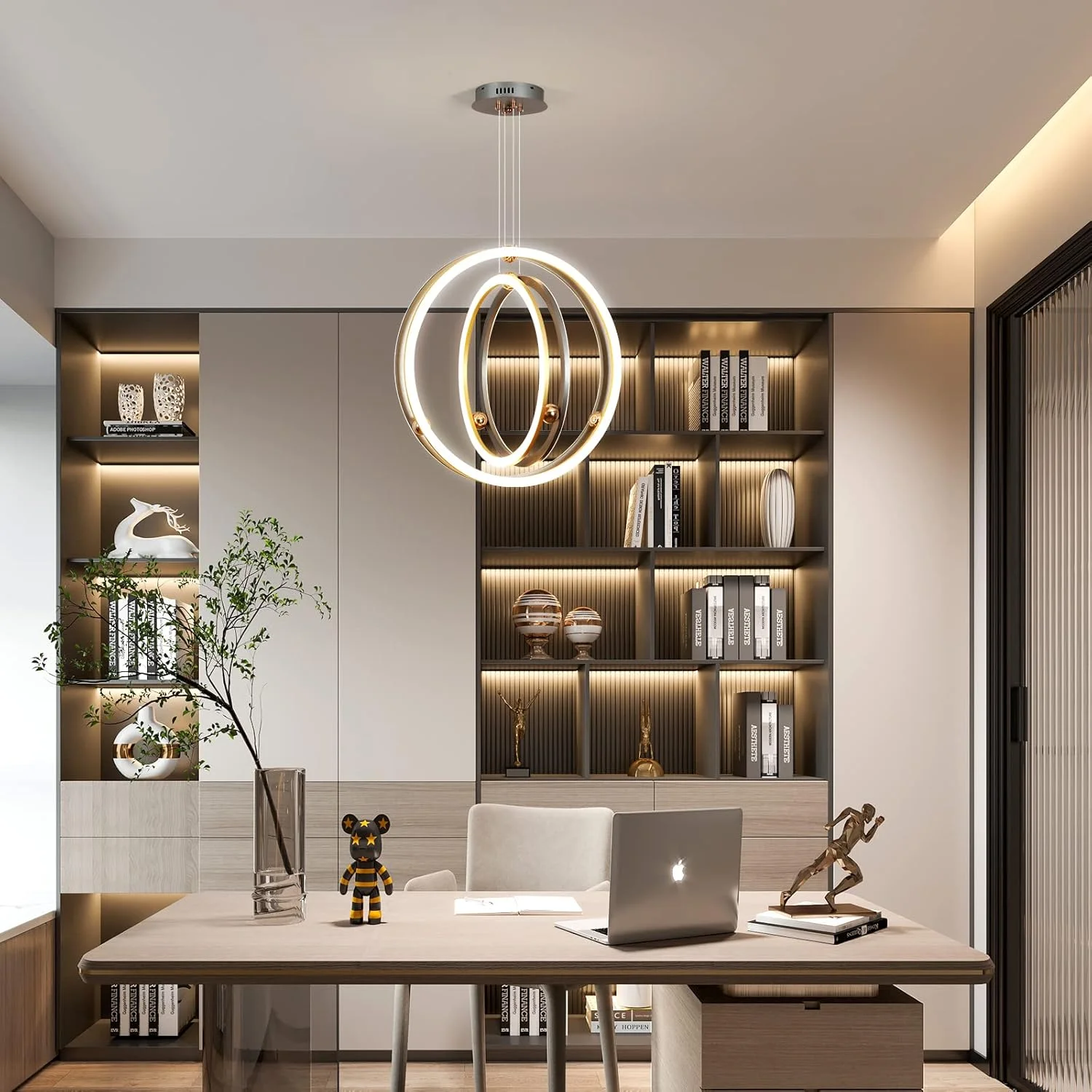 لوستر ال ای دی مدرن YATAI - ارتفاع قابل تنظیم، دیمر دار، لوستر گرد معاصر برای اتاق نشیمن، ناهارخوری و اتاق خواب - مناسب برای فضاهای 10-12 متر مربع، 104 وات لوستر ال ای دی مدرن YATAI - ارتفاع قابل تنظیم، دیمر دار، لوستر گرد معاصر برای اتاق نشیمن، ناهارخوری و اتاق خواب - مناسب برای فضاهای 10-12 متر مربع، 104 وات