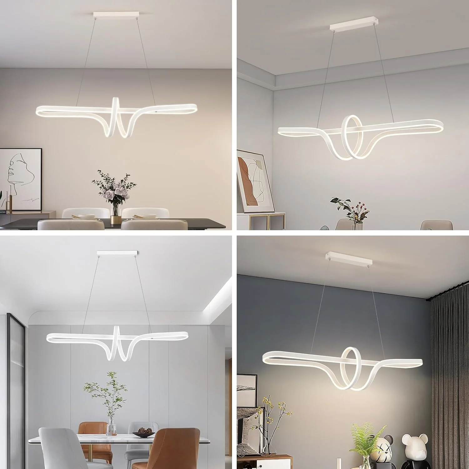 لوستر مدرن ساده سفید YATAI - کنترل از راه دور، تنظیم نور سه رنگ، قابلیت تنظیم ارتفاع، مناسب برای فضای 10-15 متر مربع - ایده آل برای اتاق ناهار خوری، اتاق نشیمن و رستوران - 110 وات لوستر مدرن ساده سفید YATAI - کنترل از راه دور، تنظیم نور سه رنگ، قابلیت تنظیم ارتفاع، مناسب برای فضای 10-15 متر مربع - ایده آل برای اتاق ناهار خوری، اتاق نشیمن و رستوران - 110 وات