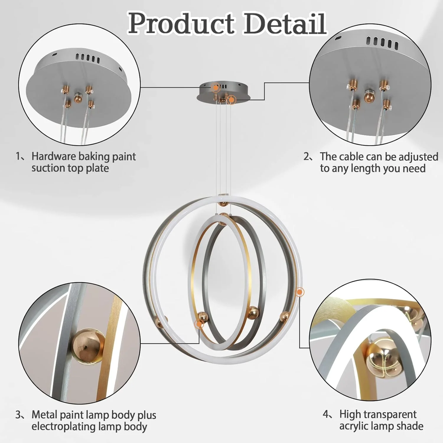 لوستر ال ای دی مدرن YATAI - ارتفاع قابل تنظیم، دیمر دار، لوستر گرد معاصر برای اتاق نشیمن، ناهارخوری و اتاق خواب - مناسب برای فضاهای 10-12 متر مربع، 104 وات لوستر ال ای دی مدرن YATAI - ارتفاع قابل تنظیم، دیمر دار، لوستر گرد معاصر برای اتاق نشیمن، ناهارخوری و اتاق خواب - مناسب برای فضاهای 10-12 متر مربع، 104 وات